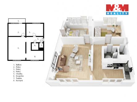 Prodej bytu, 3+1, 76 m²