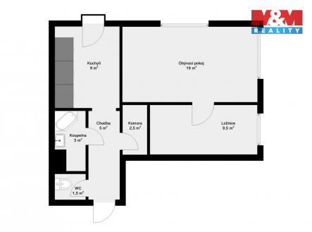 Prodej bytu, 2+1, 50 m²