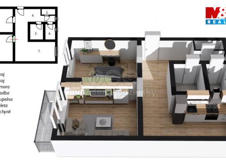 Pronájem bytu, 2+1, 59 m²