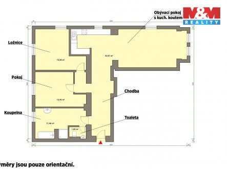 Pronájem bytu, 3+kk, 96 m²