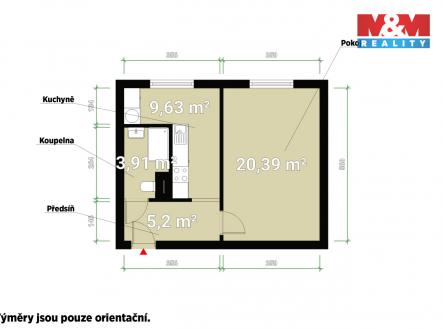 Pronájem bytu, 1+1, 39 m²