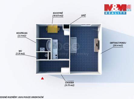 Pronájem bytu, 1+1, 42 m²