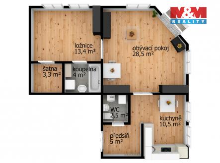 Pronájem bytu, 2+1, 67 m²