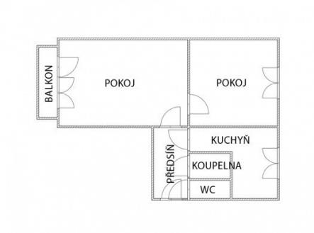 Pronájem bytu, 2+1, 52 m²
