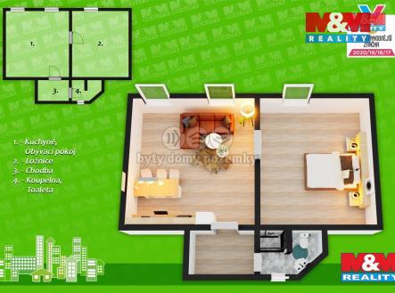 Pronájem bytu, 2+1, 55 m²