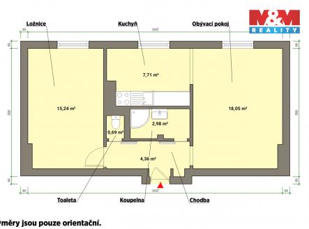 Pronájem bytu, 2+1, 52 m²