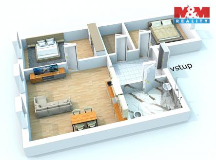 Pronájem bytu, 3+kk, 75 m²