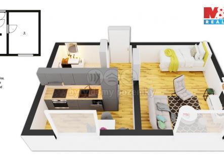 Pronájem bytu, 1+1, 35 m²