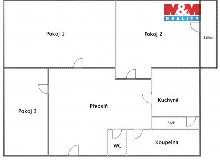 Prodej bytu, 3+1, 73 m²
