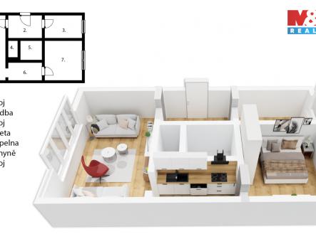 Pronájem bytu, 3+kk, 56 m²