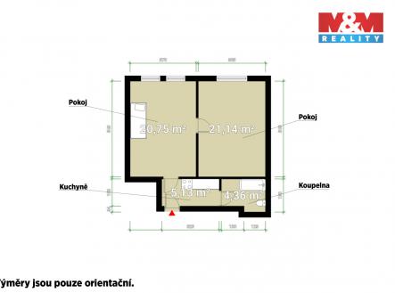 Pronájem bytu, 2+1, 52 m²