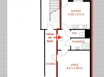 Pronájem bytu, 1+1, 45 m²