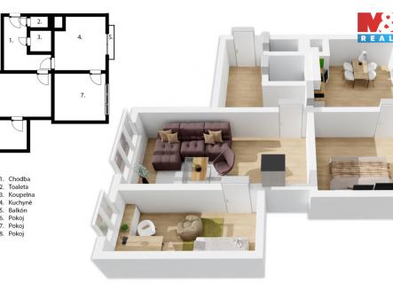 Prodej bytu, 3+1, 71 m²