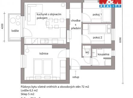 Prodej bytu, 4+kk, 83 m²