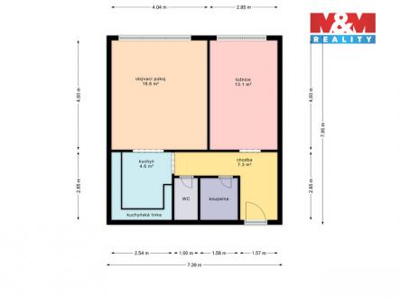 Prodej bytu, 2+1, 51 m²