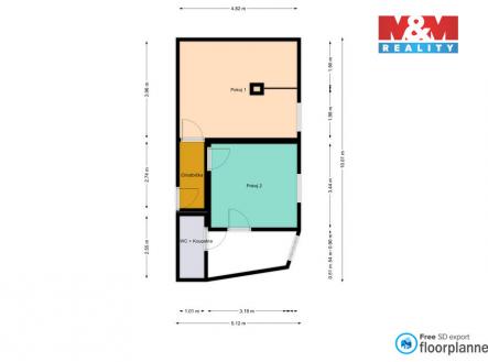 Pronájem bytu, 2+kk, 50 m²