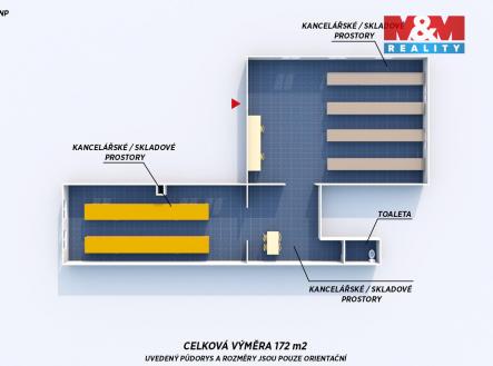 Pronájem kanceláře, 172 m²
