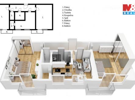 Prodej bytu, 3+kk, 73 m²