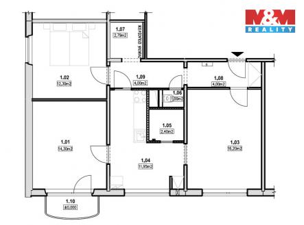 Prodej bytu, 3+1, 69 m²