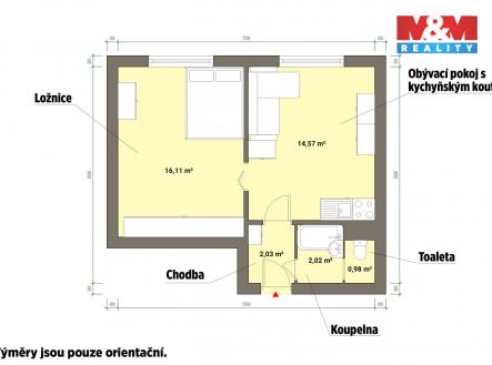 Prodej bytu, 1+1, 35 m²