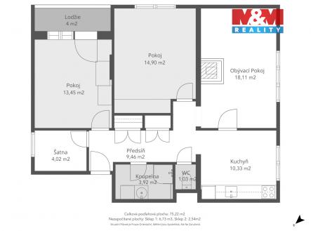 Prodej bytu, 3+1, 75 m²
