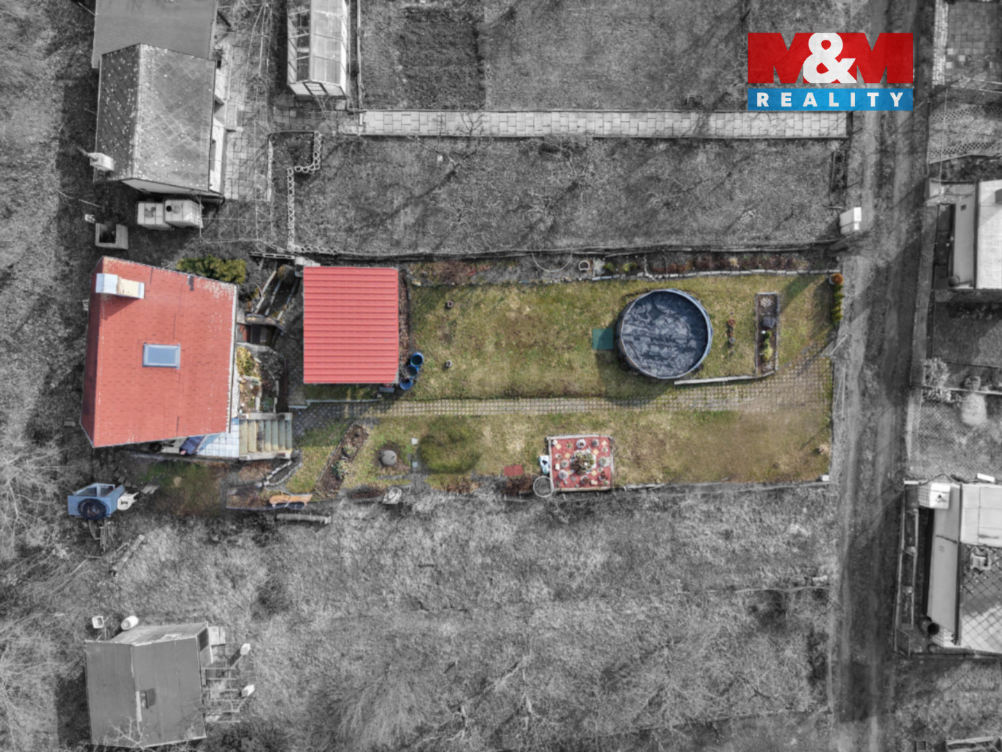 Prodej zahrady s chatou, 416 m², Údlice