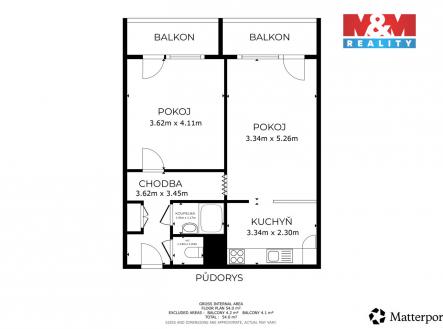 Prodej bytu, 2+kk, 52 m²