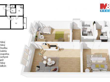 Prodej bytu, 3+1, 69 m²