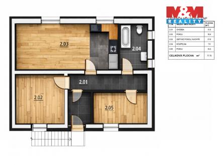 Pronájem bytu, 3+kk, 78 m²