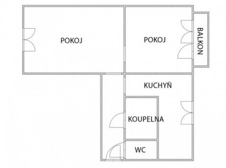 Prodej bytu, 2+1, 54 m²