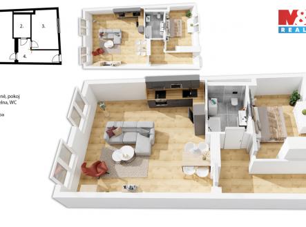 Prodej bytu, 2+kk, 57 m²