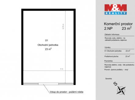 Pronájem obchodní prostor, 23 m²