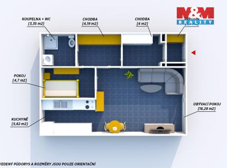 Prodej bytu, 1+kk, 41 m²