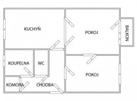 Pronájem bytu, 2+1, 54 m²