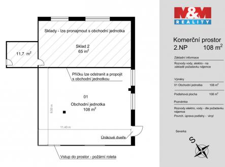 Pronájem obchodní prostor, 108 m²