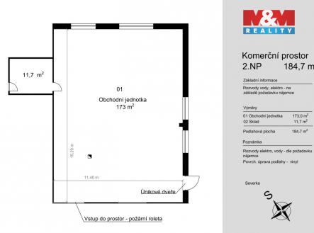 Pronájem obchodní prostor, 185 m²