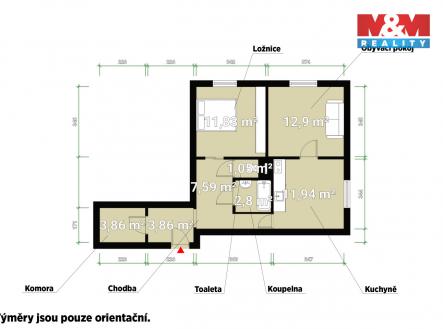 Prodej bytu, 2+1, 57 m²