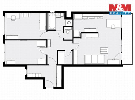 Pronájem bytu, 3+kk, 83 m²