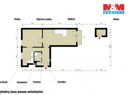 Pronájem bytu, 2+1, 54 m²