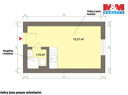 Pronájem bytu, 1+kk, 15 m²