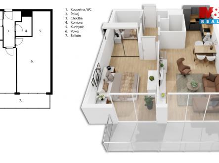 Pronájem bytu, 2+kk, 60 m²