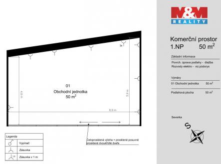 Pronájem obchodní prostor, 50 m²