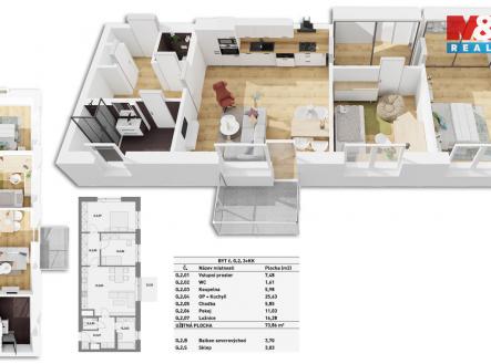 Prodej bytu, 3+kk, 83 m²