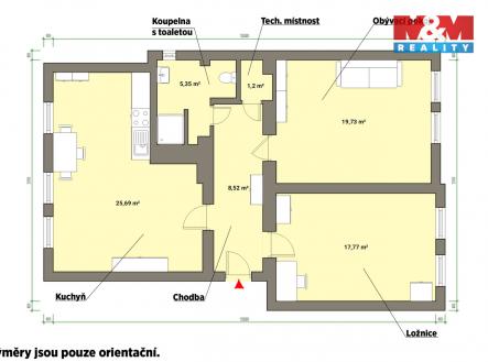 Pronájem bytu, 3+kk, 73 m²