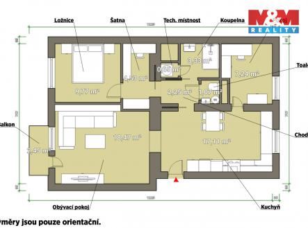 Pronájem bytu, 3+kk, 66 m²