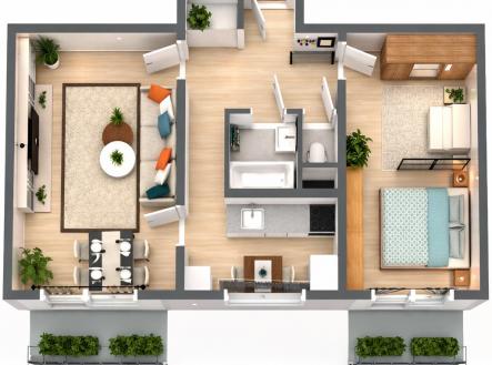 Prodej bytu, 2+1, 56 m²