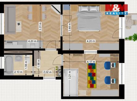 Prodej bytu, 2+1, 50 m²