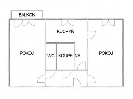 Pronájem bytu, 2+1, 58 m²