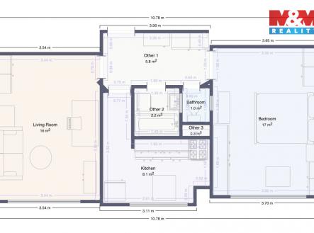 Pronájem bytu, 2+1, 56 m²