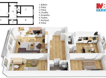 Prodej bytu, 3+1, 92 m²